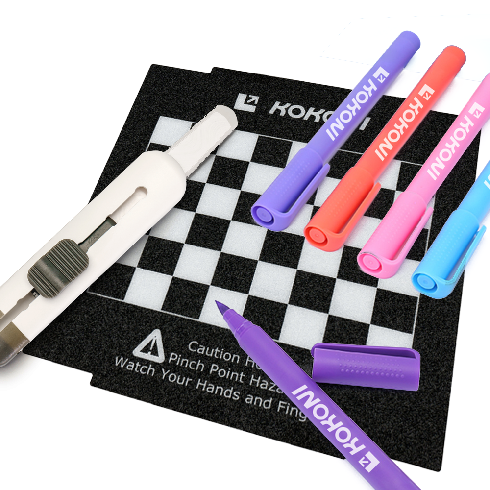 KOKONI EC Series Tool Set: 1x Build Plate+ 1x Ceramic Knife+ 1x Acrylic Paint Markers Set