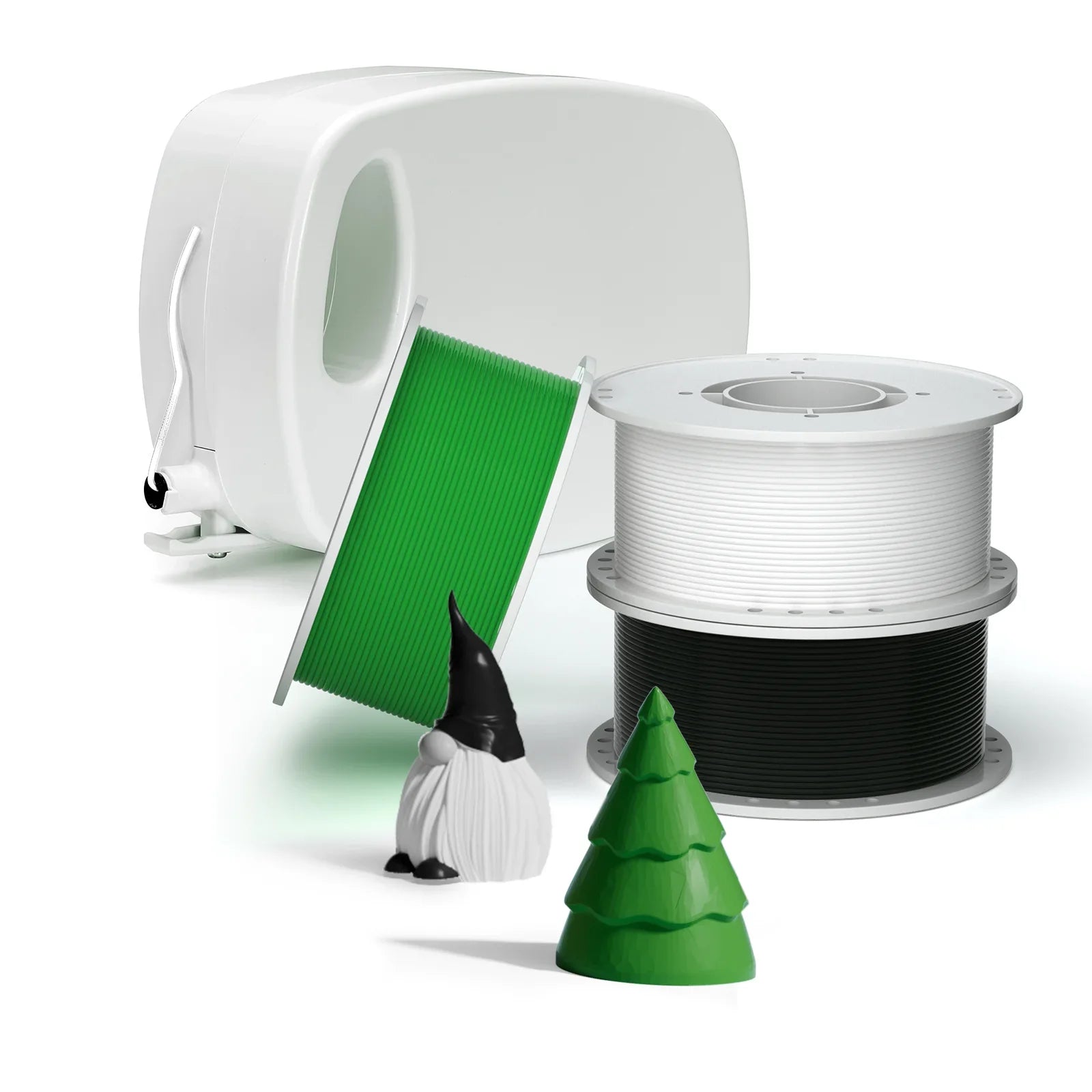 Emerald Forest Filaments Pack: KOKONI 4x White+ 3x Black+ 3x Green PLA Filaments Bundle