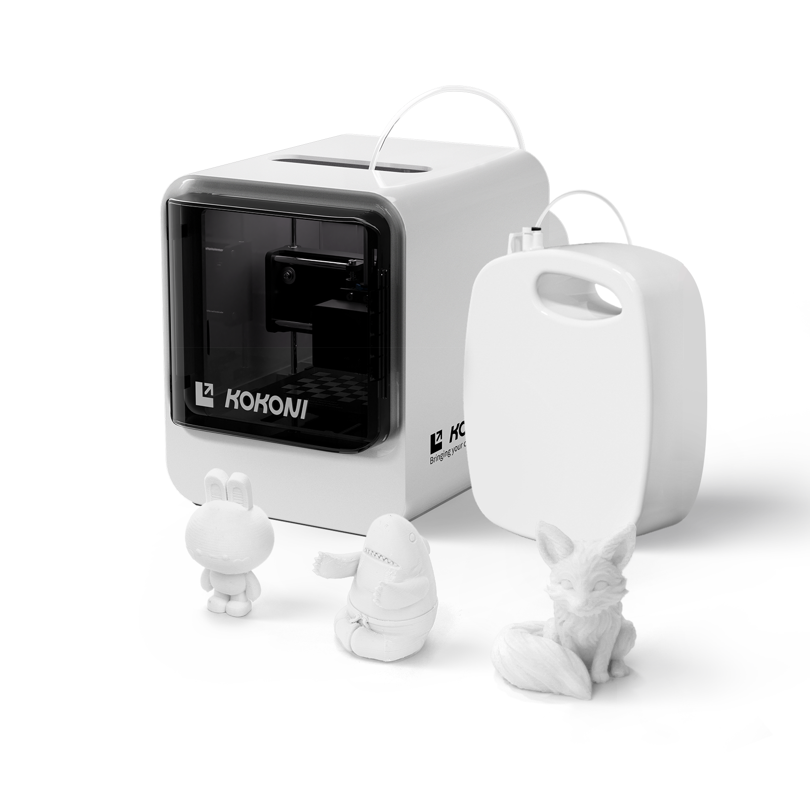 KOKONI Starter Pack: EC1/EC2 3D Printer Plus 2 White PLA Filaments KOKONI Starter Pack: EC1/EC2 3D Printer Plus 2 White PLA Filaments