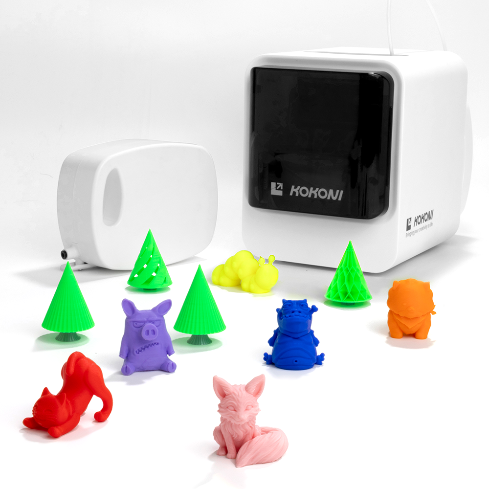 Deluxe Pack: KOKONI EC Series 3D Printer+ PLA Filaments+ Accessories