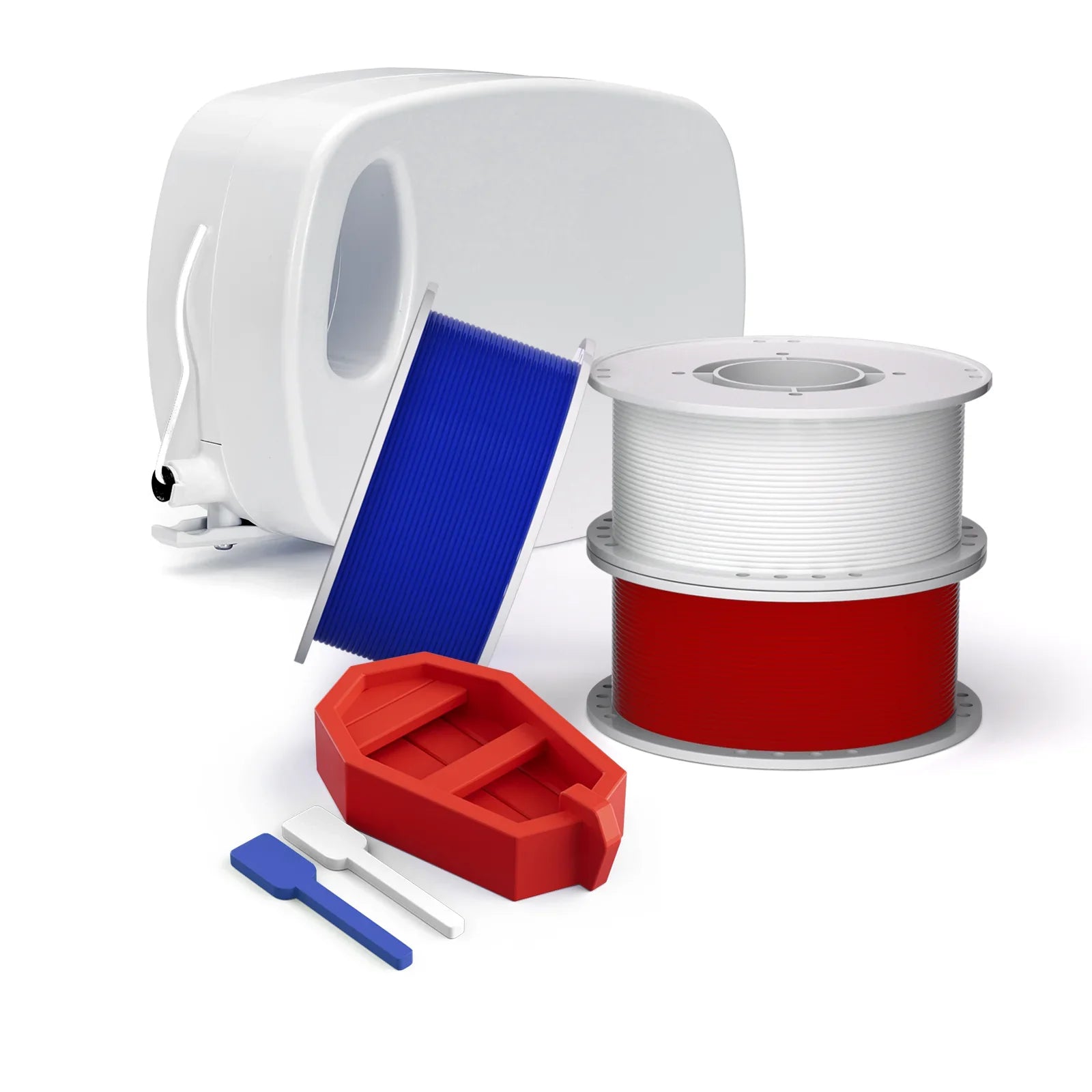 Ice and Fire PLA Filaments Pack: KOKONI 4x White+ 3x Blue+ 3x Red PLA Filaments Bundle