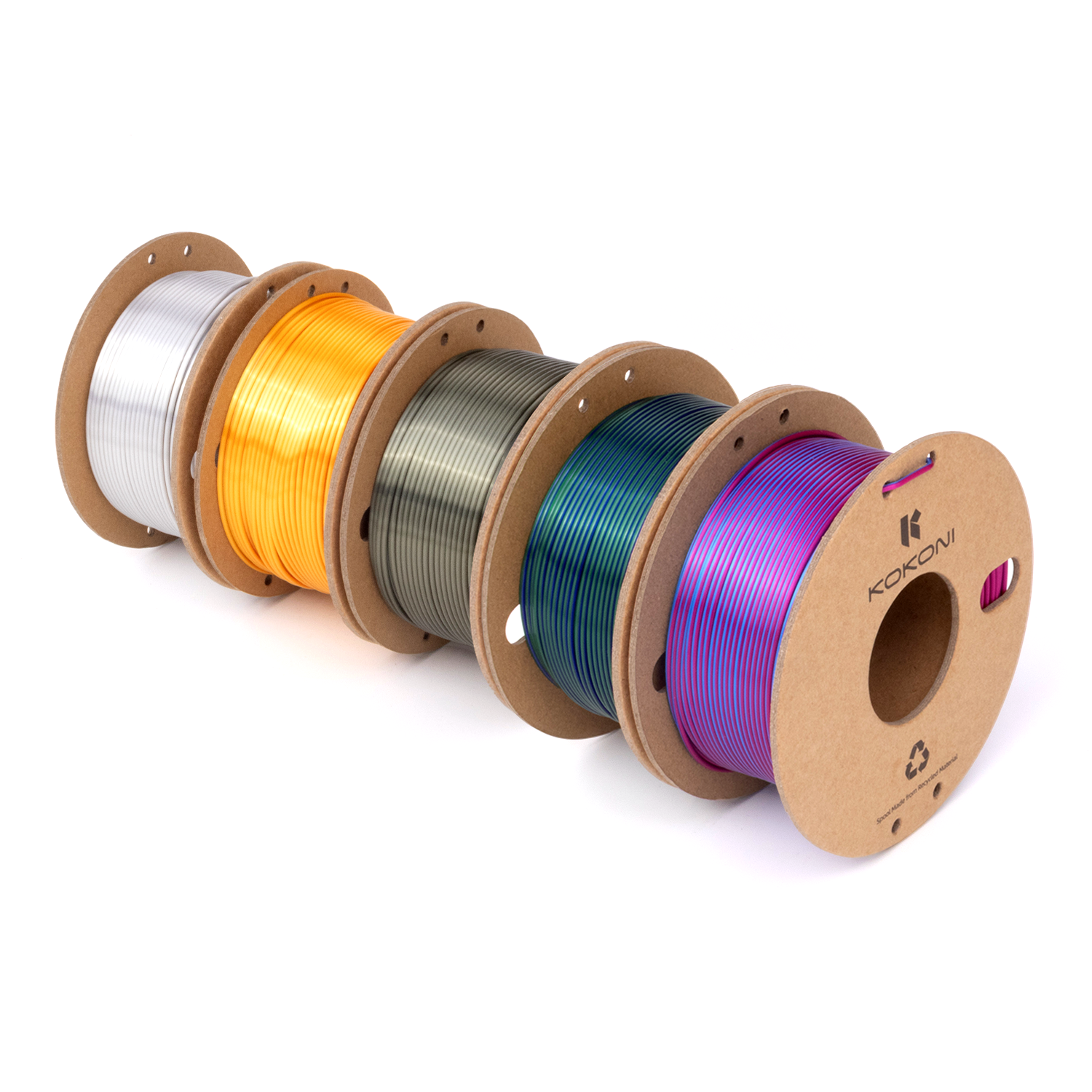 KOKONI All Silk Colors Filaments Pack, 5 units, net weight 1.52kg/3.34lb
