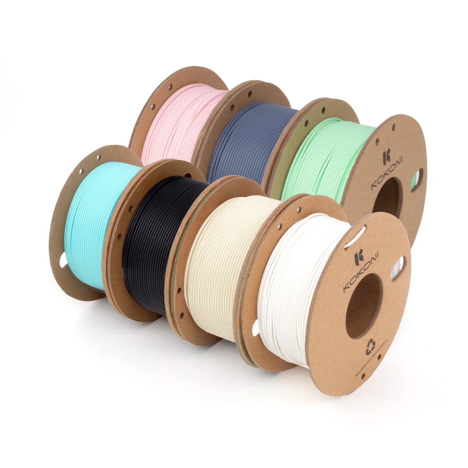 KOKONI All Matt Colors Filaments Pack, 7 units, net weight 2.128kg/1.47lb