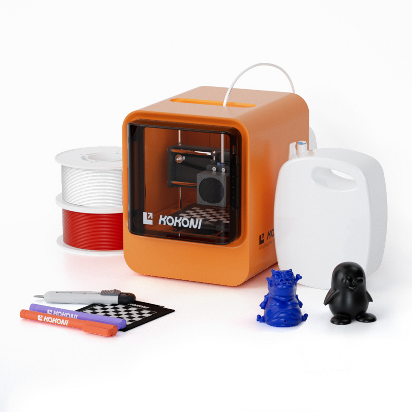 Deluxe Pack: KOKONI EC Series 3D Printer+ PLA Filaments+ Accessories