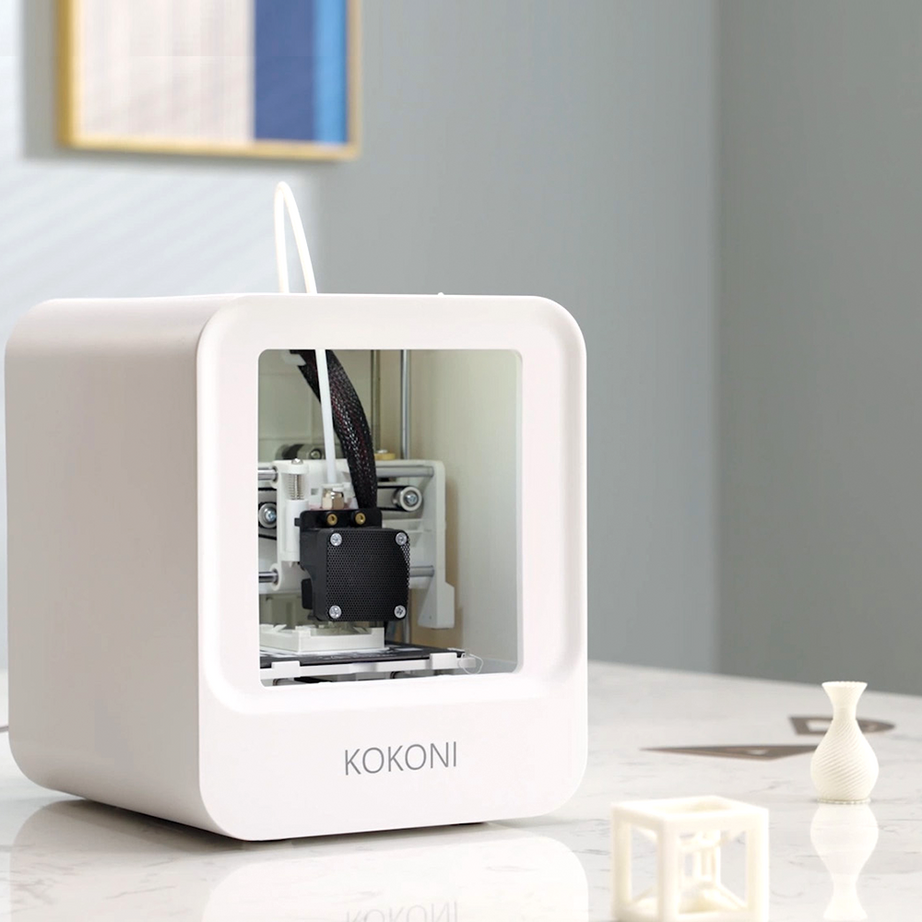 KOKONI Starter Pack: EC1/EC2 3D Printer Plus 2 White PLA Filaments