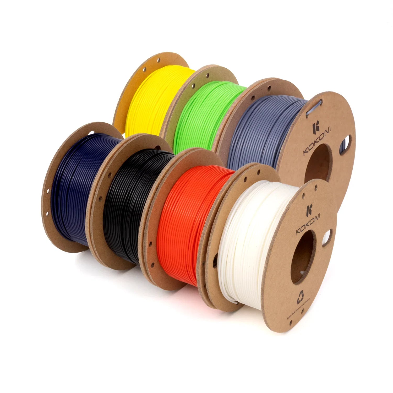 KOKONI All PLA+ Colors Filaments Pack, 7 units, net weight 2.128kg/1.47lb